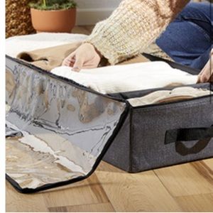 Tuck It Away Bin - Charcoal Crosshatch, New in Bag